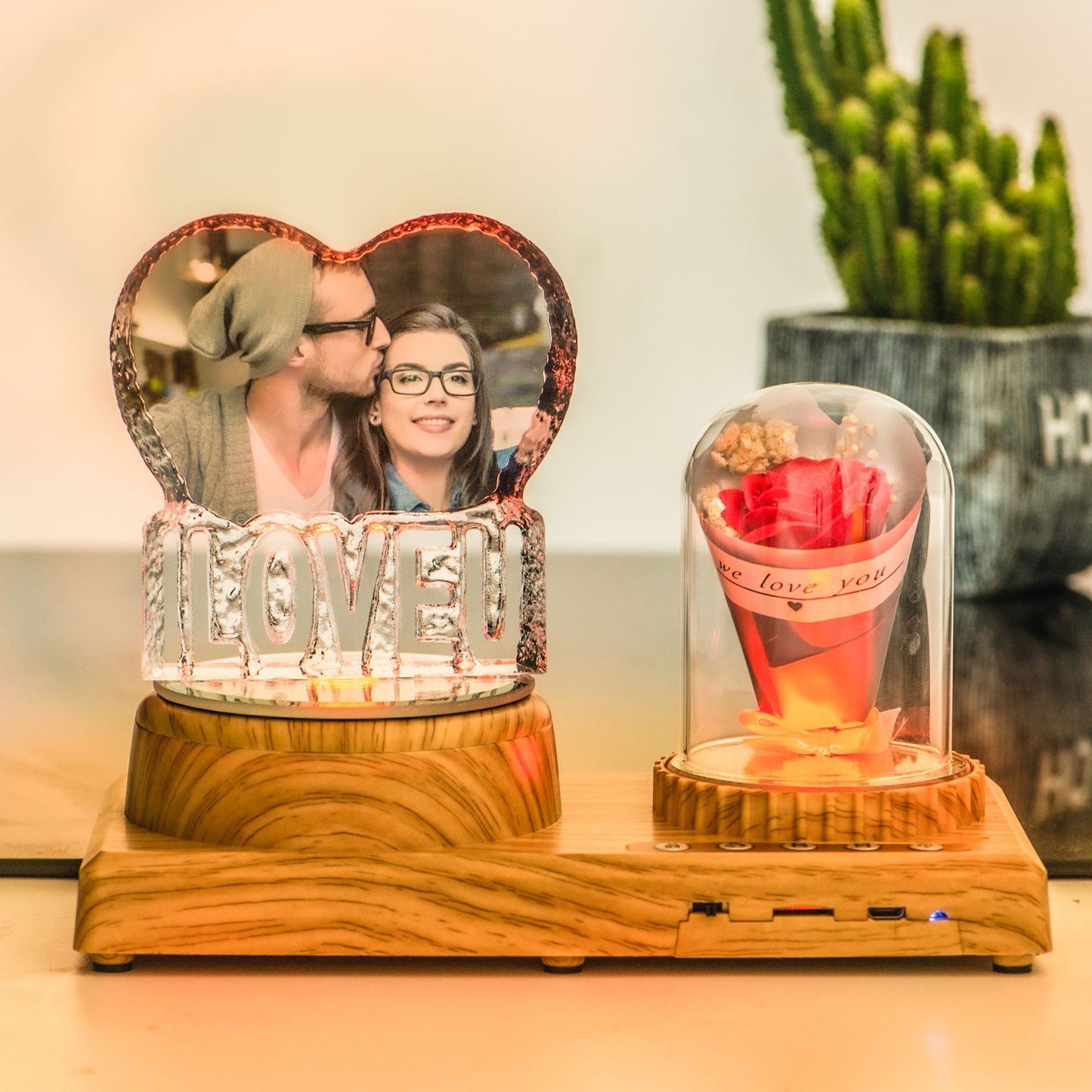 Personalized Bluetooth Photo Night Light Gift Set