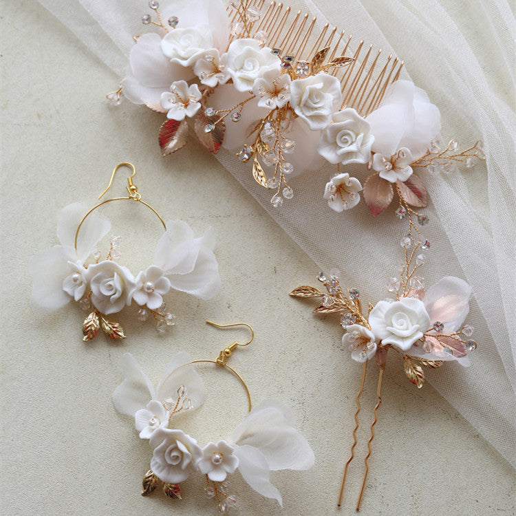 Crystal Hair Comb and Earring