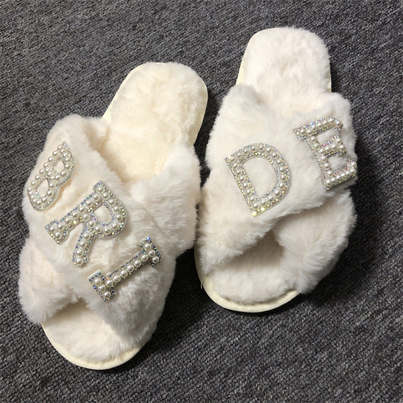 Luxe Bride Plush Slippers