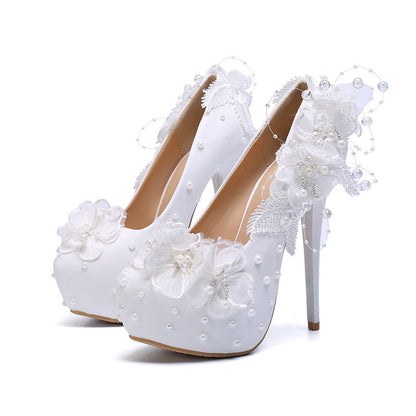 Whimsical Pearl Platform Heels