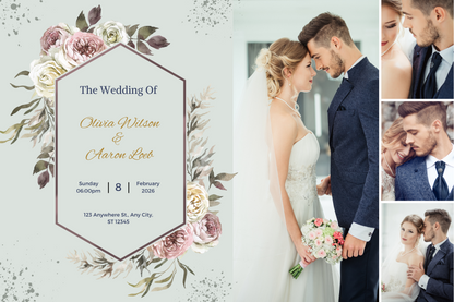 Grey Elegant Wedding Invitation Card